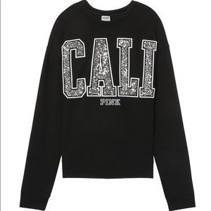 RHINESTONE BLING DROP SHOULDER CREW ! LA